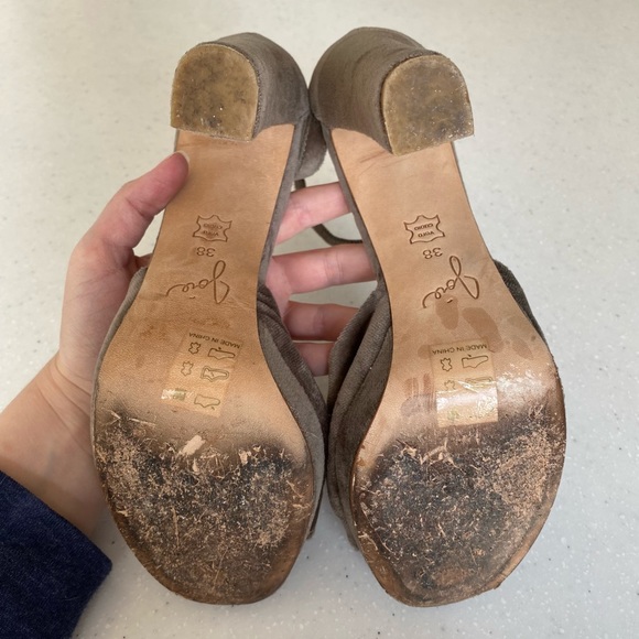 Joie Gray Velvet Twist Strap Heels - Picture 7 of 9